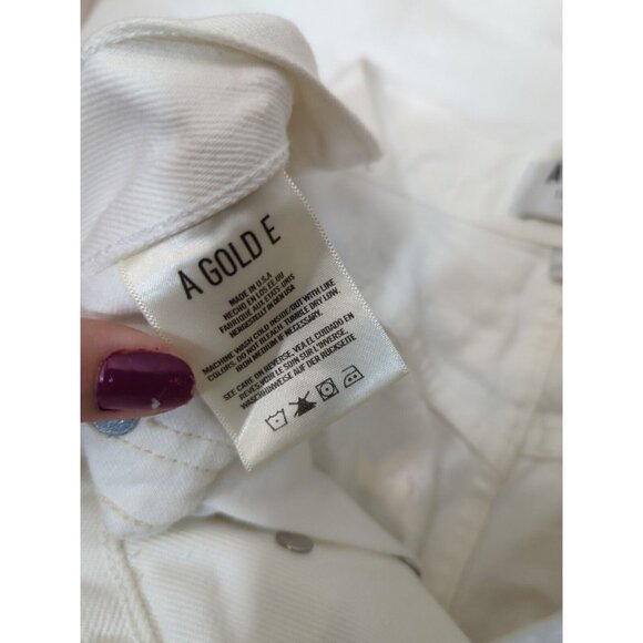 AGOLDE Women's 90s Mid Rise Loose Fit in White Out Distressed Jeans Size 25 - Picture 3 of 10